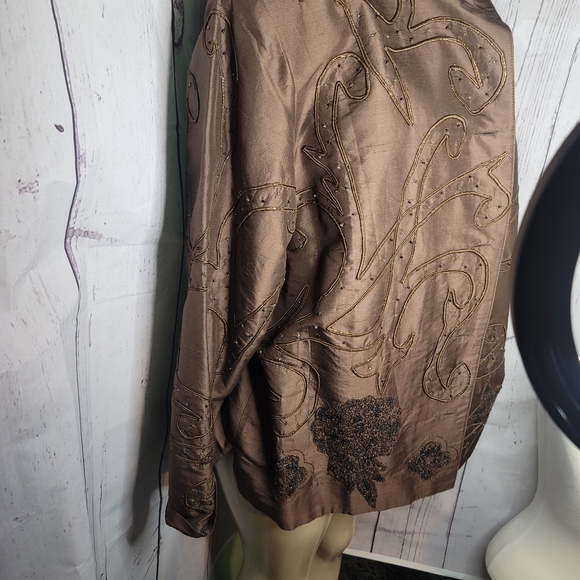 Vintage Anage Brown Silk/Sequin Jacket - Picture 8 of 11